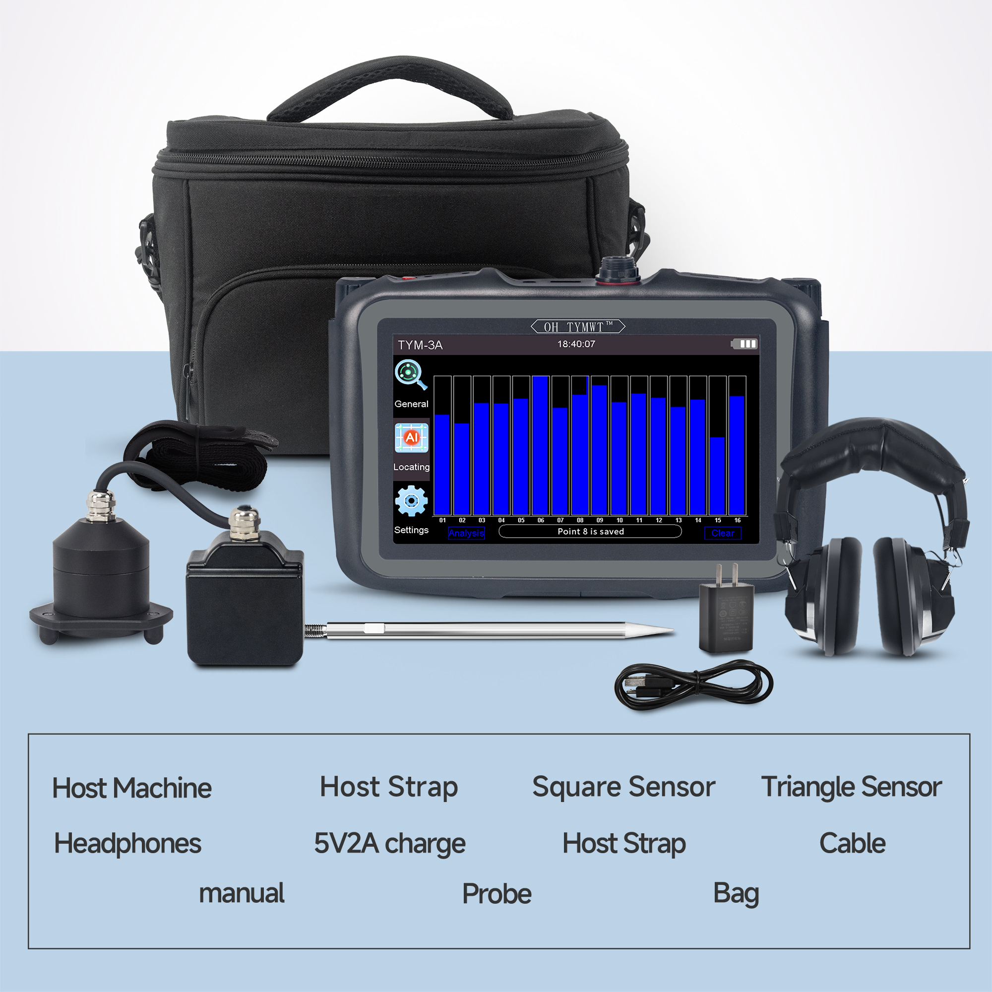 TYM-3A AI Acoustic Water Leak Detector
